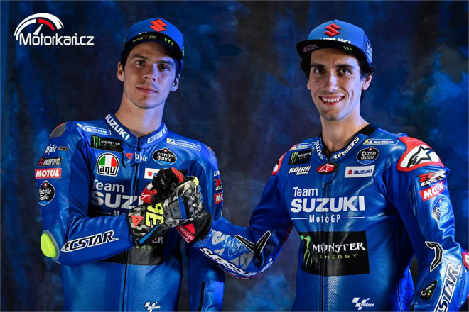 Tovární Suzuki představila tým MotoGP s Mirem a Rinsem