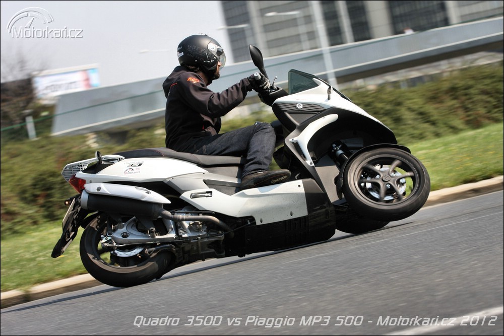 Quadro 350D vs Piaggio MP3 500 LT | Motorkáři.cz