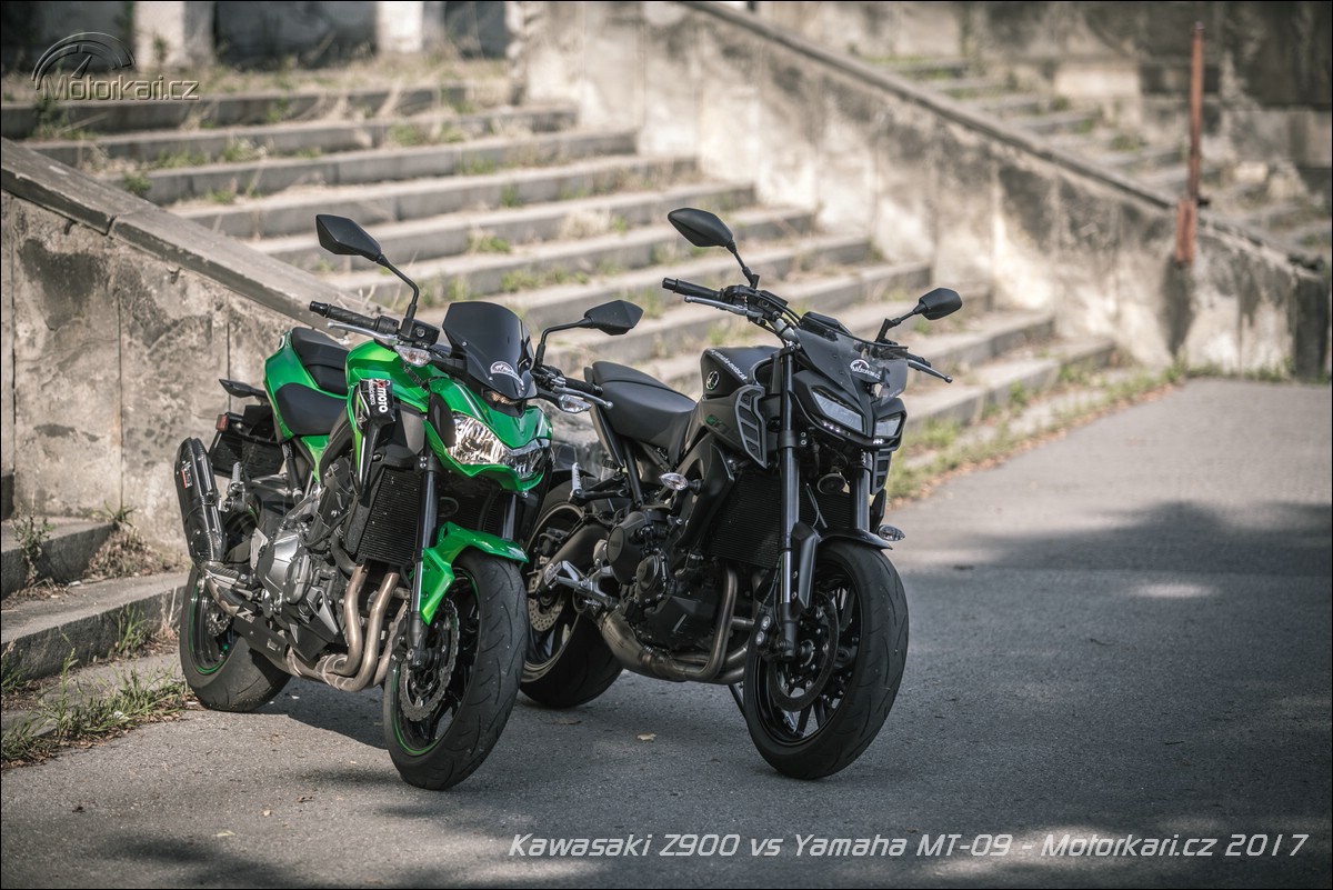 Kawasaki Z900 vs Yamaha MT09 oldschool proti hitech Motorkáři.cz
