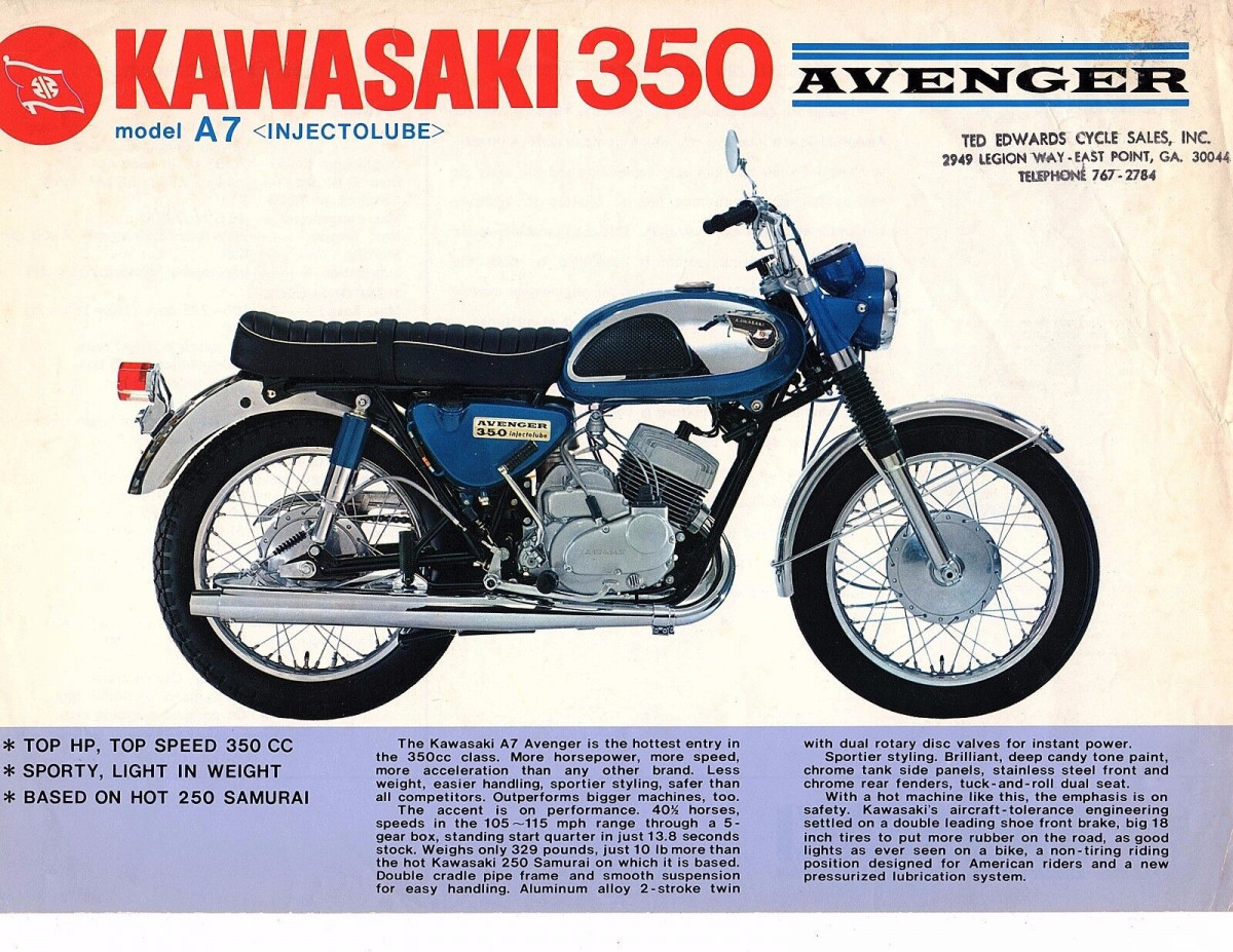 Začátky zeleného týmu: Kawasaki A7 Avenger | Motorkáři.cz